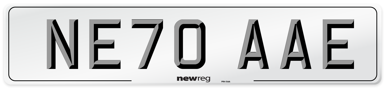NE70 AAE Number Plate from New Reg